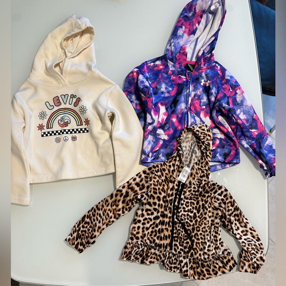 Girl toddler long sleeve hoodies set of 3 size 3t